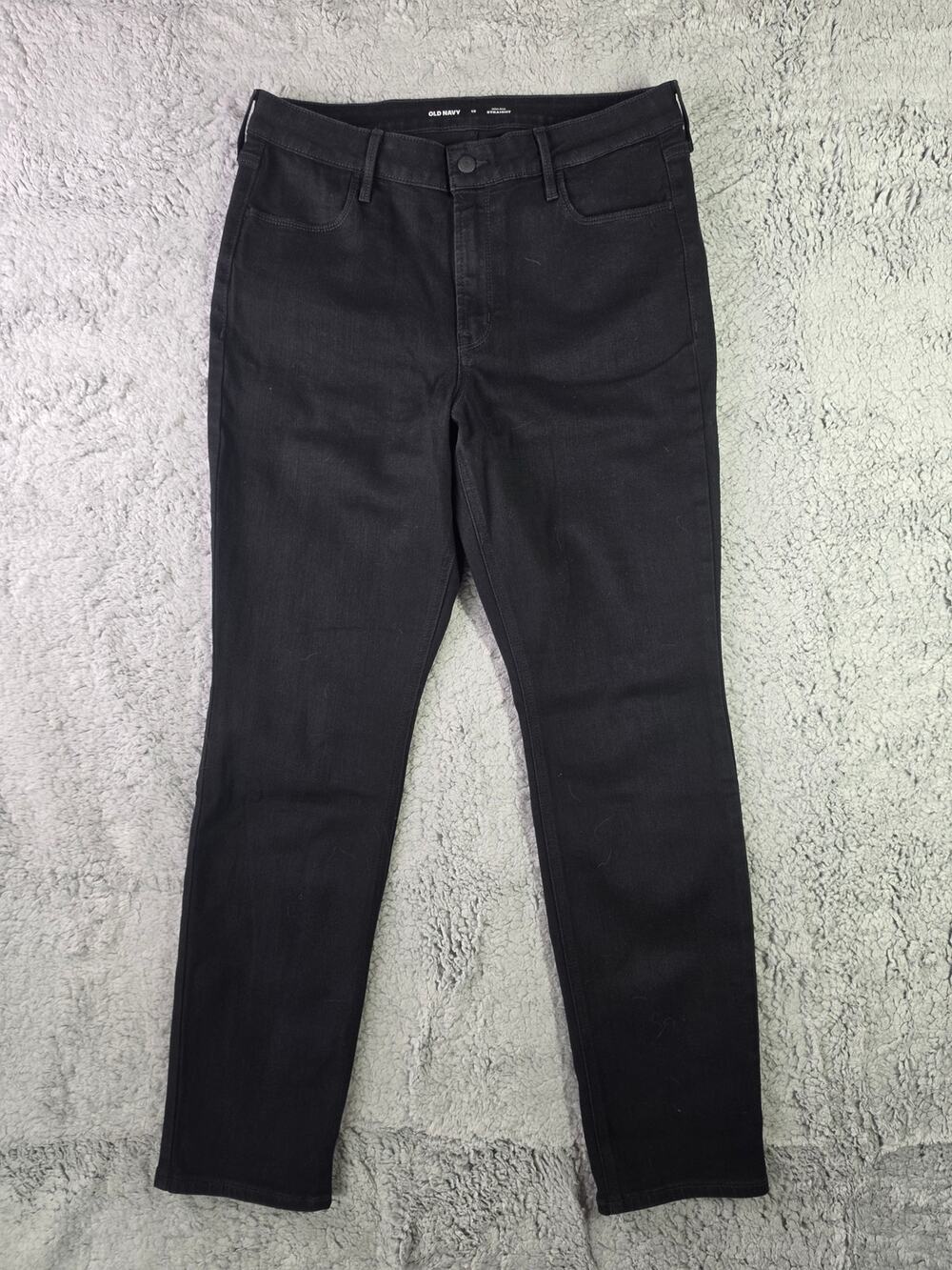 Old Navy Jeans Womens 12 High Rise Straight Leg Black Jack Stretch Classic Denim